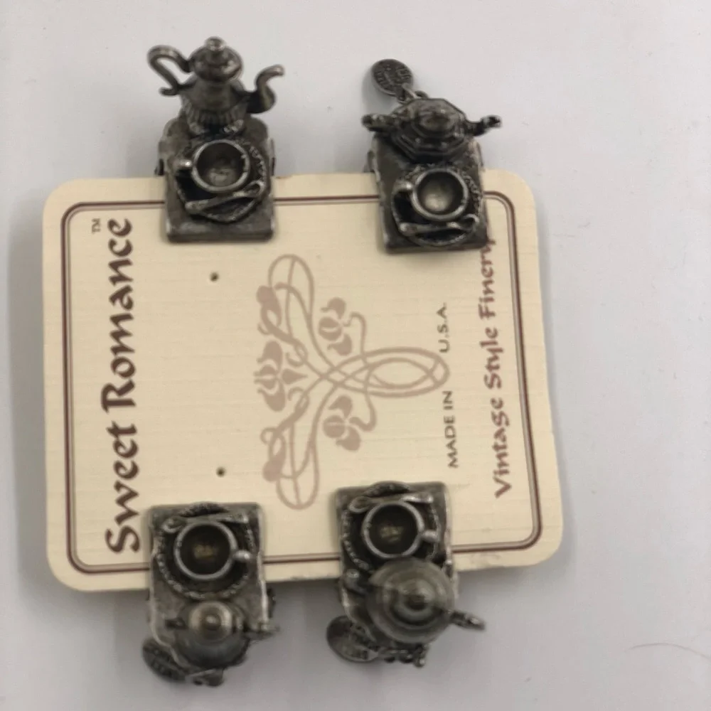 Sweet Romance Vintage Style Tea Set Tea Bag Weights (set of 4)